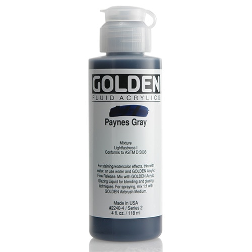 Golden, Fluid Acrylic, Paint, 4oz, Paynes Grey